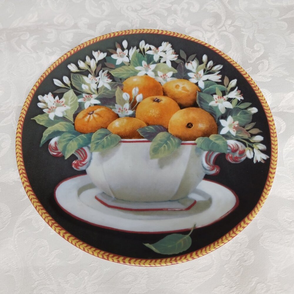Gloria Fine Porcelain Handwork Coleccion Beatriz Naranjas Decorative Wall Plate